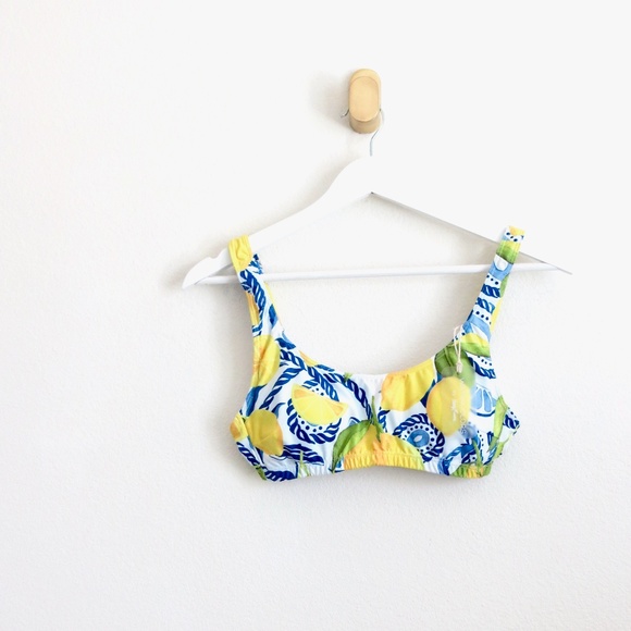 NEW! Kenny Flowers The Positano Sporty Bikini Top Lemons Yellow SZ M - Picture 6 of 12